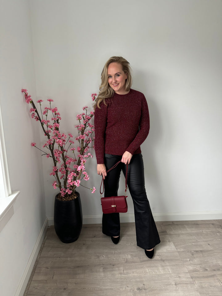 Christy trui met lurex | bordeaux